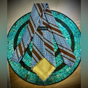 Vintage 1970s Christian Dior Heavy Silk Striped Tie
